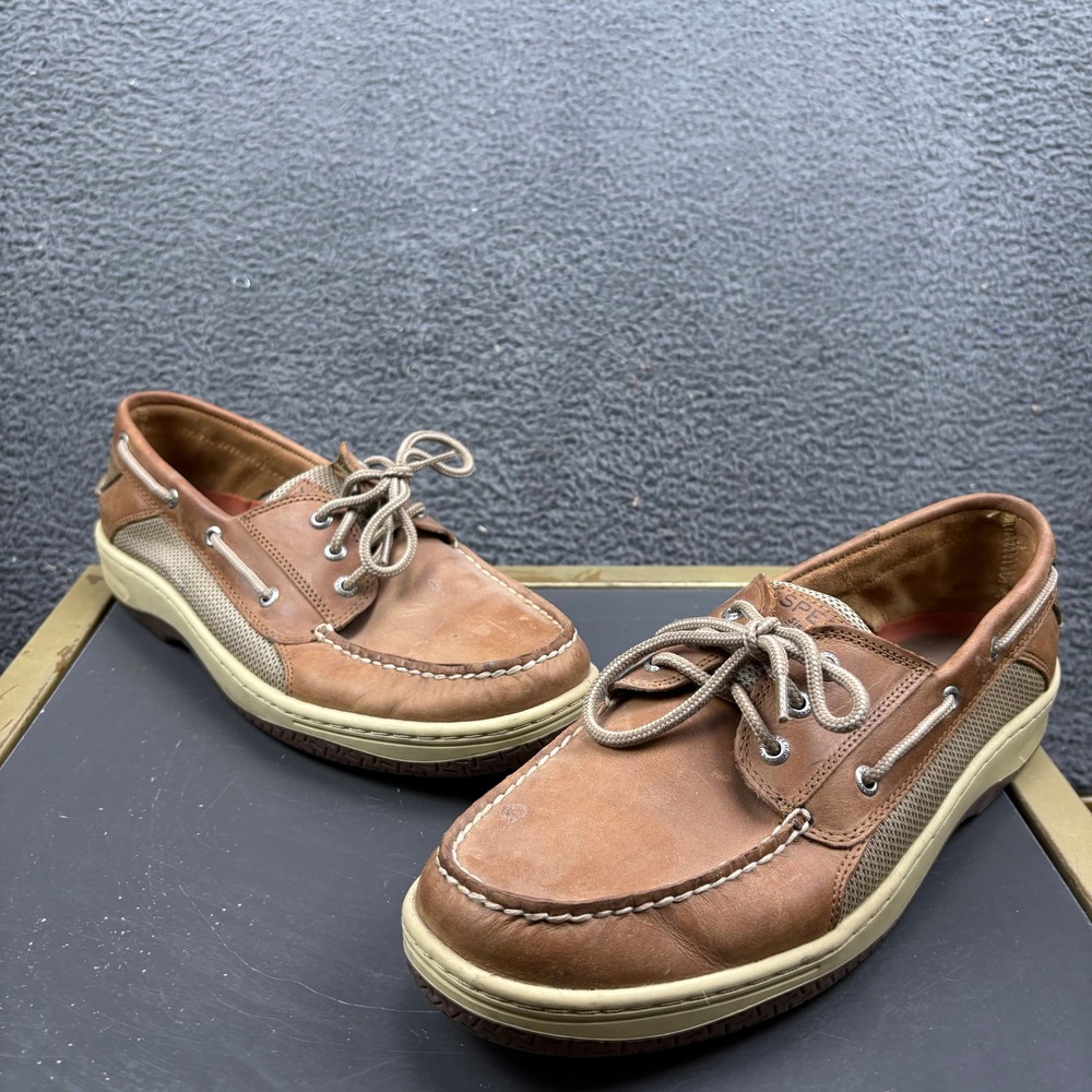 Sperry Top-Sider Billfish Tan Brown Leather Mesh Boat Shoes Mens 12M 0799320